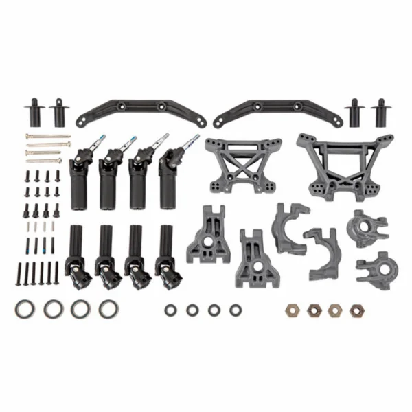 Traxxas Outer Driveline + Suspension Upgrade Kit, extreme heavy duty, gray