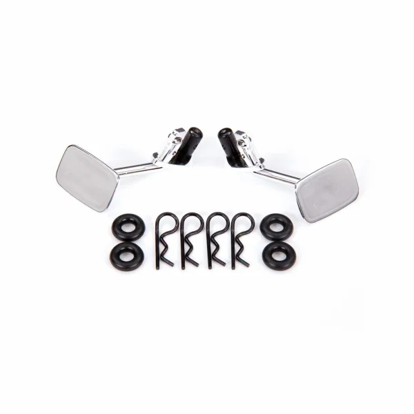 Traxxas Mirrors, side, chrome (left + right)/ o-rings (4)/ body clips (4) (fits 9112 body)