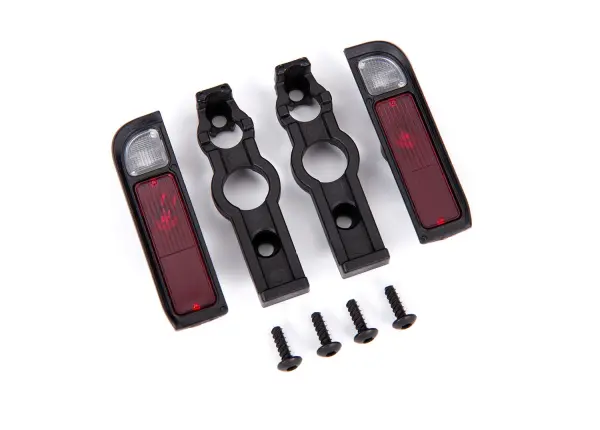 Traxxas Tail light housing, black (2)/ lens (2)/ retainers (left + right)/ 26x8 BCS (self-tapping) (4) — image 2 of 2