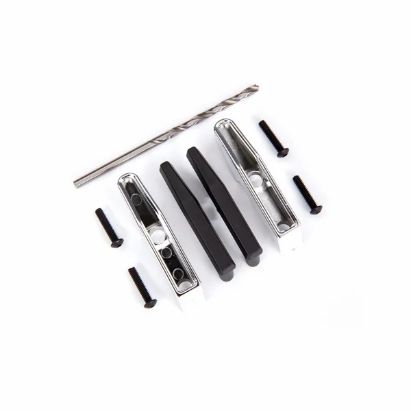 Traxxas Bumper pads/ bumper guards (chrome)/ 25x10 BCS (4)/ 27mm drill bit (fits 9126 or 9127 front bumpers)