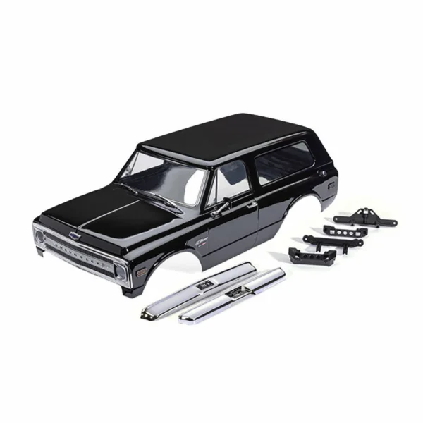Traxxas Body, Chevrolet Blazer (1969), complete, black (painted) (includes grille, side mirrors, door handles, windshield wipers, front + rear bumpers, clipless mounting) (requires 8072X inner fenders)