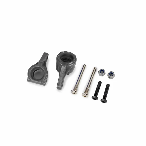 Traxxas Steering blocks, extreme heavy duty, gray (left + right)/ 3x26mm hinge pins (2)/ 3x15mm BCS (2) (for use with 9180, 9181, 9182 upgrade kit)