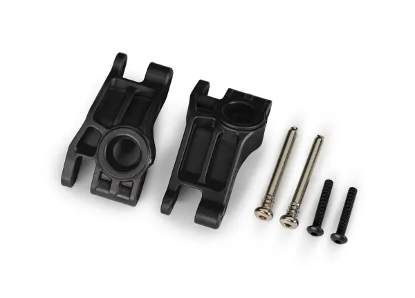 Traxxas Carriers, stub axle, rear, extreme heavy duty, black (left + right)/ 3x31mm hinge pins (2)/ 3x18mm BCS (2) (for use with 9180, 9181, 9182 upgrade kit) &mdash; image 2 of 2