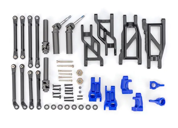 Traxxas Outer Driveline + Suspension Upgrade Kit, extreme heavy duty, blue (fits Rustler 2WD or Stampede 2WD) — image 2 of 2
