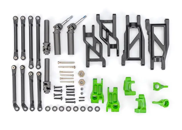 Traxxas Outer Driveline + Suspension Upgrade Kit, extreme heavy duty, green (fits Rustler 2WD or Stampede 2WD) — image 2 of 2