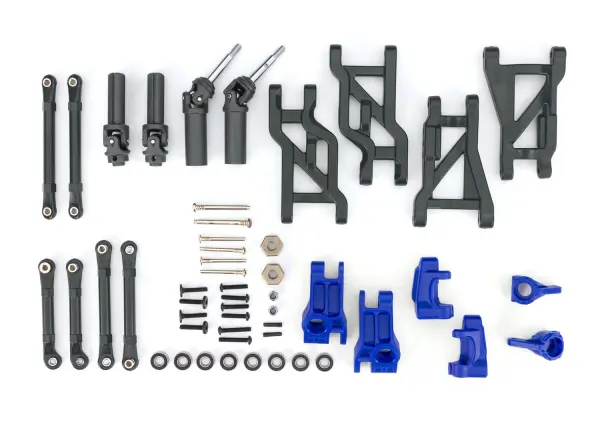 Traxxas Outer Driveline + Suspension Upgrade Kit, extreme heavy duty, blue (fits Bandit or Drag Slash) — image 2 of 2