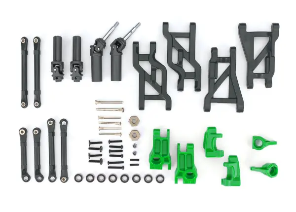 Traxxas Outer Driveline + Suspension Upgrade Kit, extreme heavy duty, green (fits Bandit or Drag Slash) &mdash; image 2 of 2