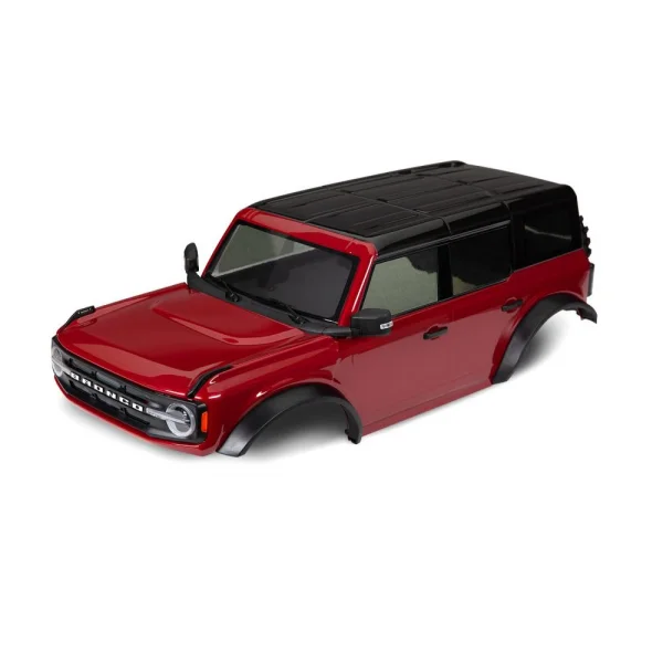 Traxxas Body, Ford Bronco (2021), complete, red (painted) (includes grille, side mirrors, door handles, fender flares, windshield wipers, spare Tyre mount, + clipless mounting) (requires 8080X inner fenders)