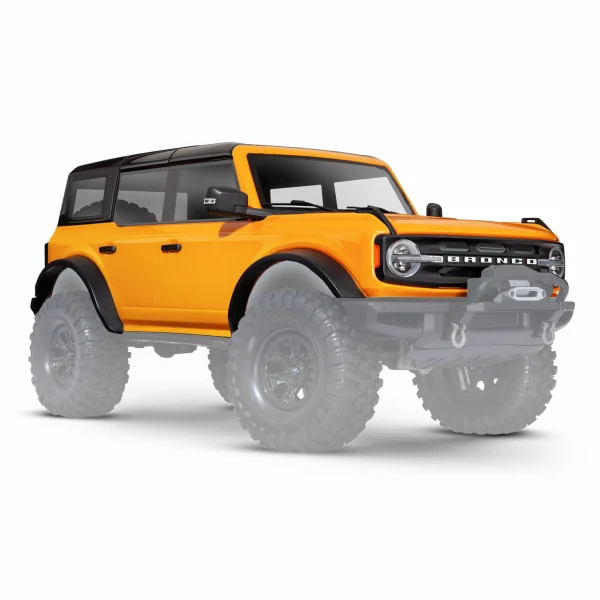 Traxxas Body, Ford Bronco (2021), complete, orange (painted) (includes grille, side mirrors, door handles, fender flares, windshield wipers, spare Tyre mount, + clipless mounting) (requires 8080X inner fenders)