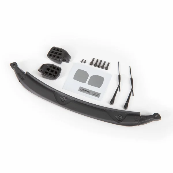 Traxxas Mirrors, side, black (left + right)/ windshield wipers (2)/ cowl/ 25x8 BCS (3)/ 25x10 CS (2)/ 16x5 BCS (2) (fits 9211 body)