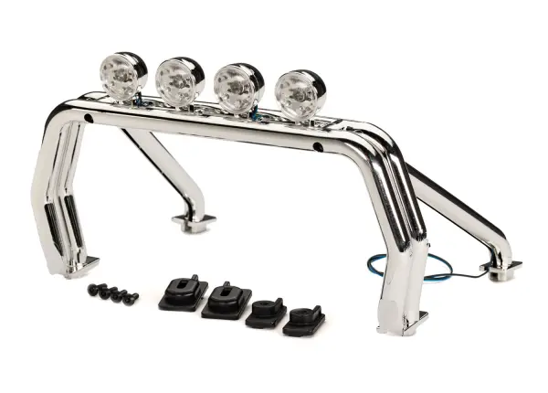 Traxxas Roll bar (assembled with LED light bar)/ roll bar mounts, left + right/ 2.6x12 BCS (self-tapping) (4)/ 2.5x15 CS (2) (fits 9212 body) — image 2 of 2