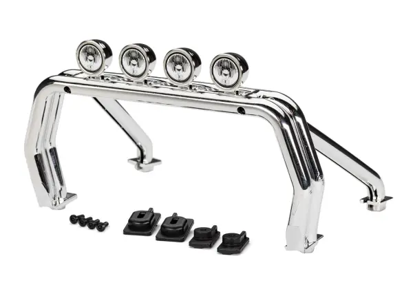 Traxxas Roll bar/ roll bar mounts, left + right/ 2.6x12 BCS (self-tapping) (4)/ 2.5x15 CS (2) (fits 9212 body) — image 2 of 2