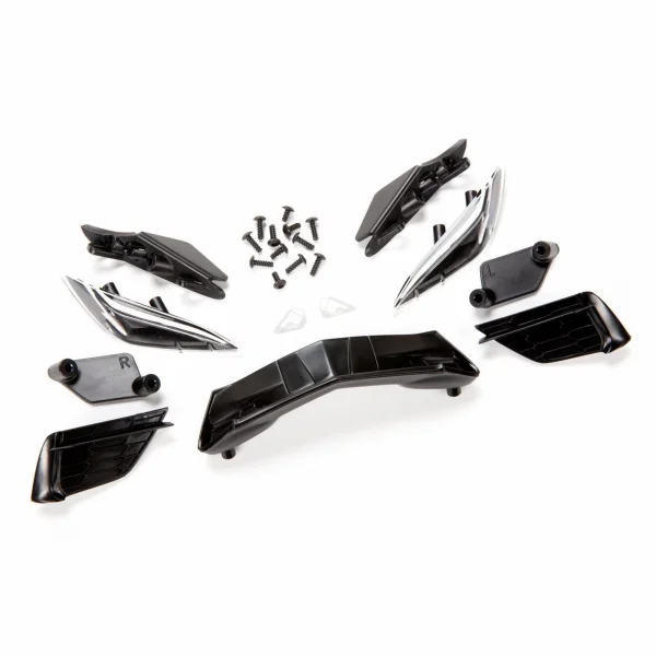 Traxxas Grille, Chevrolet Corvette Stingray/ grille mount (3)/ headlight housing (2)/ lens (2)/ headlight mount (2)/ 26x6mm BCS (4)/ 26x8mm BCS (8)