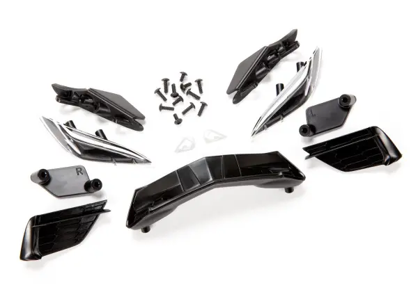 Traxxas Grille, Chevrolet Corvette Stingray/ grille mount (3)/ headlight housing (2)/ lens (2)/ headlight mount (2)/ 26x6mm BCS (4)/ 26x8mm BCS (8) — image 2 of 2