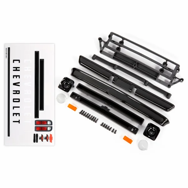 Traxxas Body accessories, Chevrolet C10, black (includes grille (upper + lower), headlight housings (left + right), bumpers (front + rear), mounting retainers and hardware)
