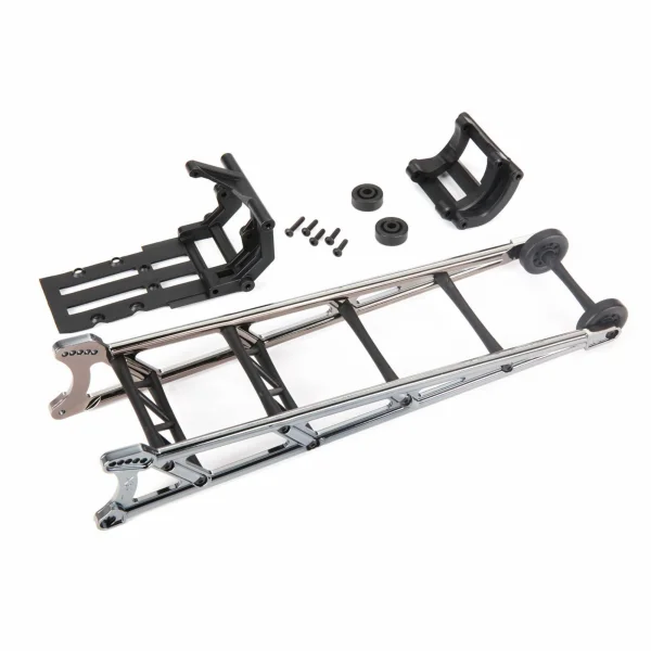 Traxxas Wheelie bar, black chrome (assembled)/ wheelie bar mount