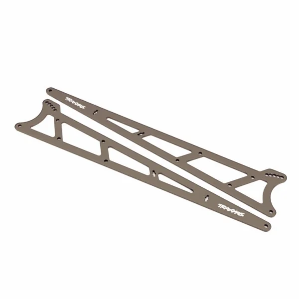 Traxxas Side plates, wheelie bar, charcoal gray (Aluminium) (2)