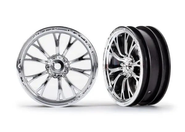 Traxxas Wheels, Weld chrome (front) (2) — image 2 of 2
