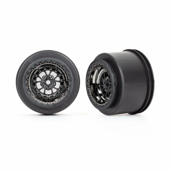 Traxxas Wheels, Weld black chrome (rear) (2)