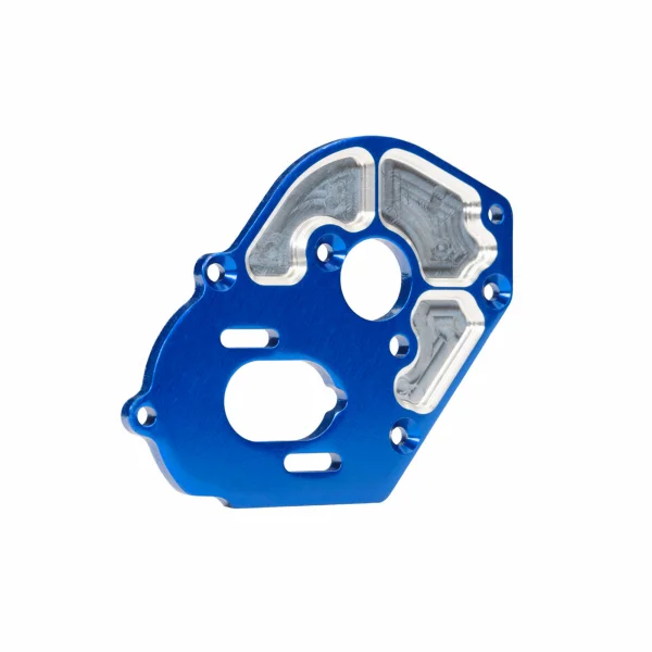 Traxxas Plate, motor, lightweight machined 6061-T6 aluminium (blue-anodised) (4mm thick)/ 3x10mm CS with split and flat washer (2)