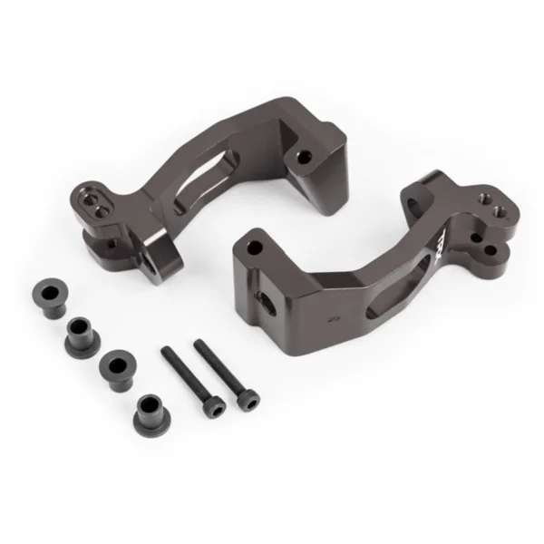 Traxxas Caster blocks (c-hubs), 6061-T6 aluminium (dark titanium-anodised), left + right/ kingpin bushings (4)