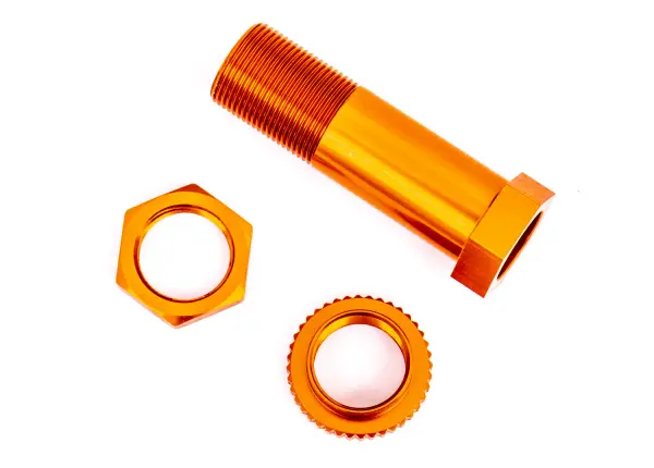 Traxxas Servo saver post/ adjuster nut/ locknut (orange-anodised, 6061-T6 aluminium) (1 each) &mdash; image 2 of 2