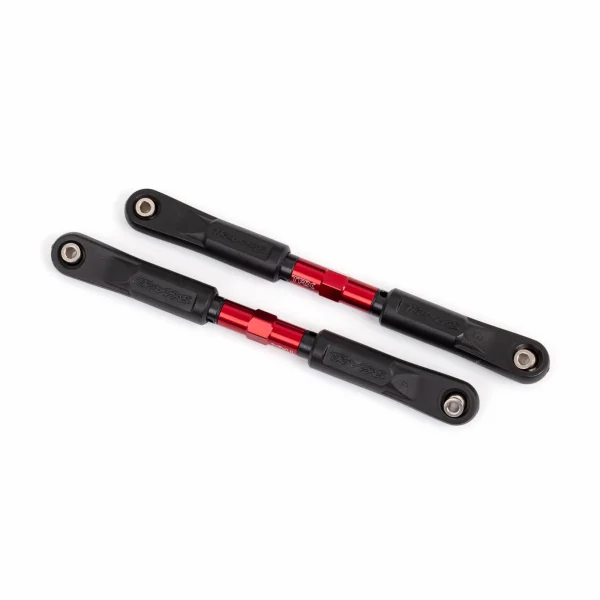 Traxxas Camber links, front, Sledge (TUBES red-anodised, 7075-T6 aluminium, stronger than titanium) (117mm) (2)/ rod ends, assembled with steel hollow balls (4)/ aluminium wrench, 8mm (1)