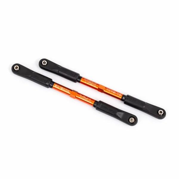 Traxxas Camber links, rear, Sledge (TUBES orange-anodised, 7075-T6 aluminium, stronger than titanium) (144mm) (2)/ rod ends, assembled with steel hollow balls (4)/ aluminium wrench, 8mm (1) ** CLEARANCE **