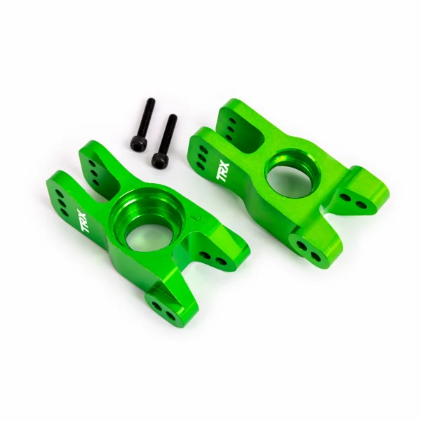 Traxxas Sledge 6061-T6 Aluminium Stub Axle Carriers - Left and Right - Green Anodised ** CLEARANCE **