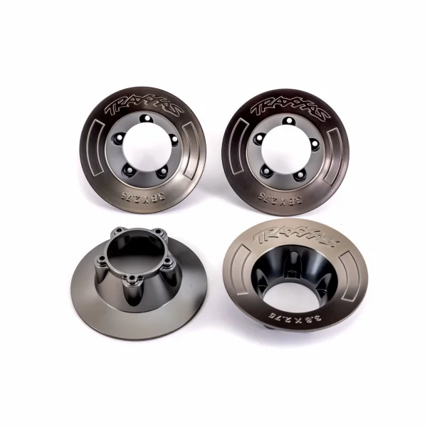Traxxas Wheel covers, satin black chrome (4) (fits 9572 wheels)