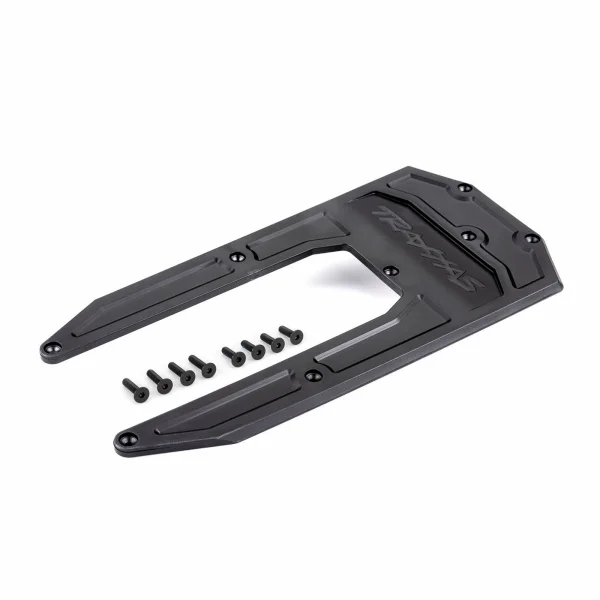 Traxxas Skidplate, chassis, black (fits Sledge)