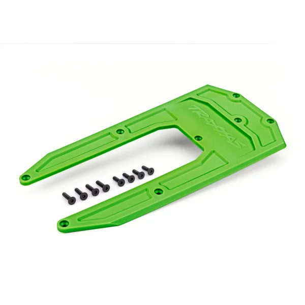 Traxxas Skidplate, chassis, green (fits Sledge)