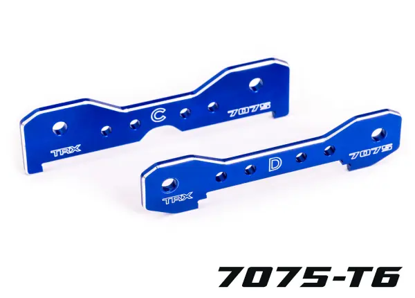 Traxxas Tie bars, rear, 7075-T6 aluminium (blue-anodised) (fits Sledge) — image 2 of 2