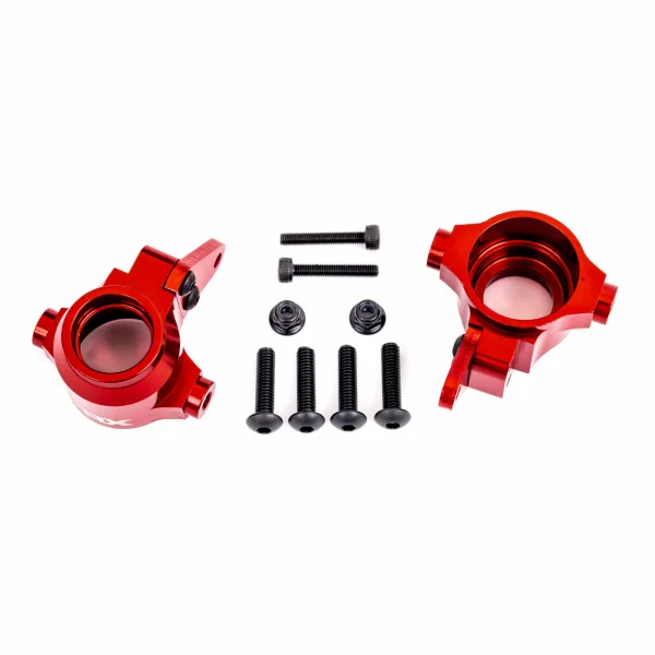 Traxxas Steering blocks, 6061-T6 aluminium (red-anodised), left + right)/ steering block arms (2)
