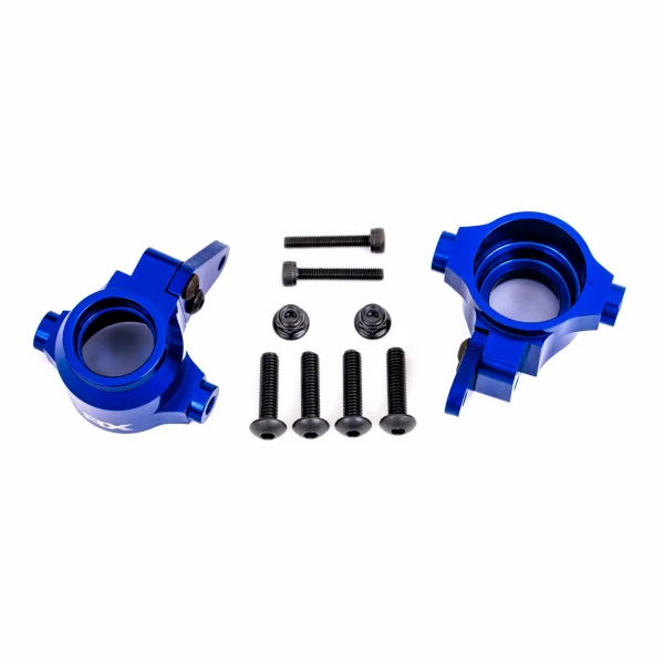 Traxxas Steering blocks, 6061-T6 aluminium (blue-anodised), left + right/ steering block arms (2)