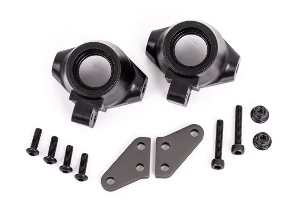 Traxxas Steering blocks, left + right / steering block arms (aluminium, dark titanium-anodised) (2) / 3x18mm CS (2) / M3x05mm NL (2) — image 2 of 2