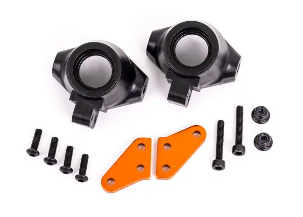 Traxxas Steering block arms (aluminium, orange-anodised) (2) / steering blocks, left + right — image 2 of 2