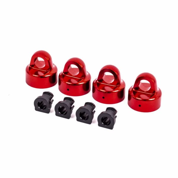 Traxxas Shock caps, aluminium (red-anodised), GT-MAXX Shocks (4) / spacers (4) (for Sledge)