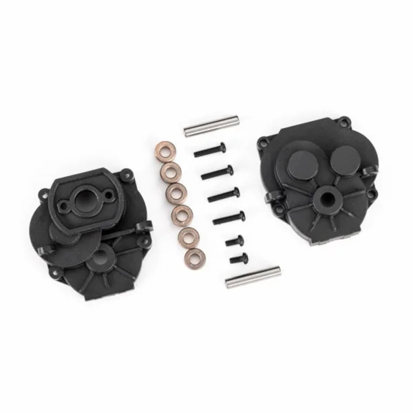 Traxxas Gearbox housing (front + rear)/ 2x4mm BCS (with threadlock) (2)/ 2x8mm BCS (4)/ 3x16mm pins (2) ** CLEARANCE **