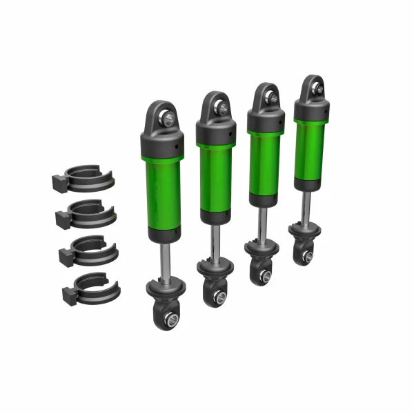 Traxxas Shocks, GTM, 6061-T6 Aluminium (green-anodised) (fully assembled w/o springs) (4)