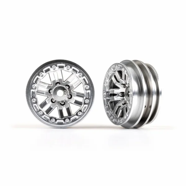 Traxxas Wheels, 1.0in (satin chrome) (2) ** CLEARANCE **