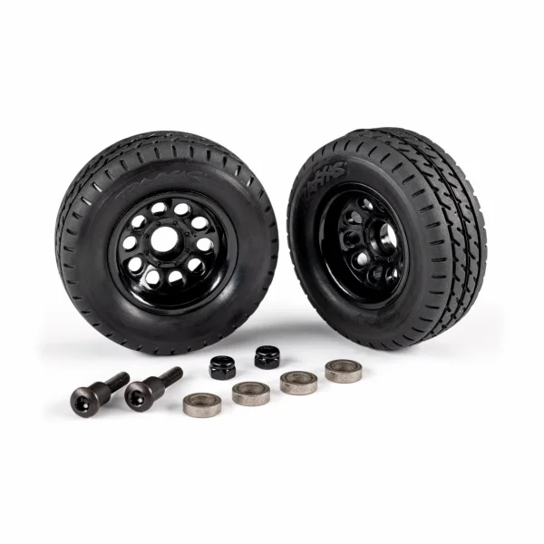 Traxxas Trailer wheels (2)/ tires (2)/ mounting hardware