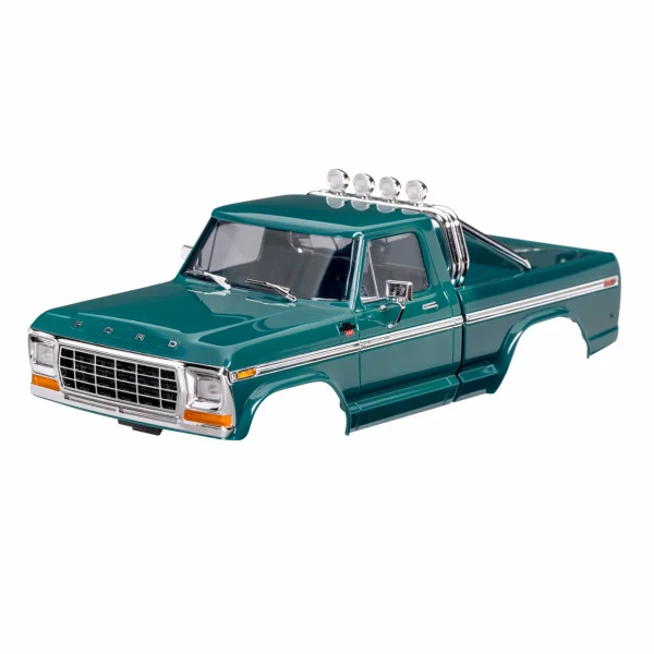 Traxxas Body, Ford F-150 Truck (1979), complete, green (includes grille, side mirrors, door handles, roll bar, windshield wipers, side trim, + clipless mounting) (requires 9834 front + rear bumpers)