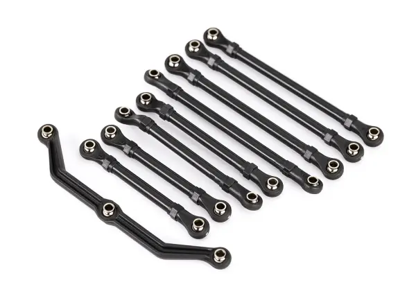 Traxxas Suspension link set, complete (front + rear) (includes steering link (1), front lower links (2), front upper links (2), rear links (4) (assembled with hollow balls) (fits 1:18 scale vehicles with long wheelbase) — image 2 of 2