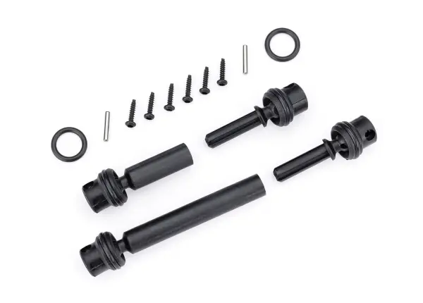 Traxxas Driveshafts, center, assembled (front + rear) (fits 1:18 scale vehicles with long wheelbase) — image 2 of 2