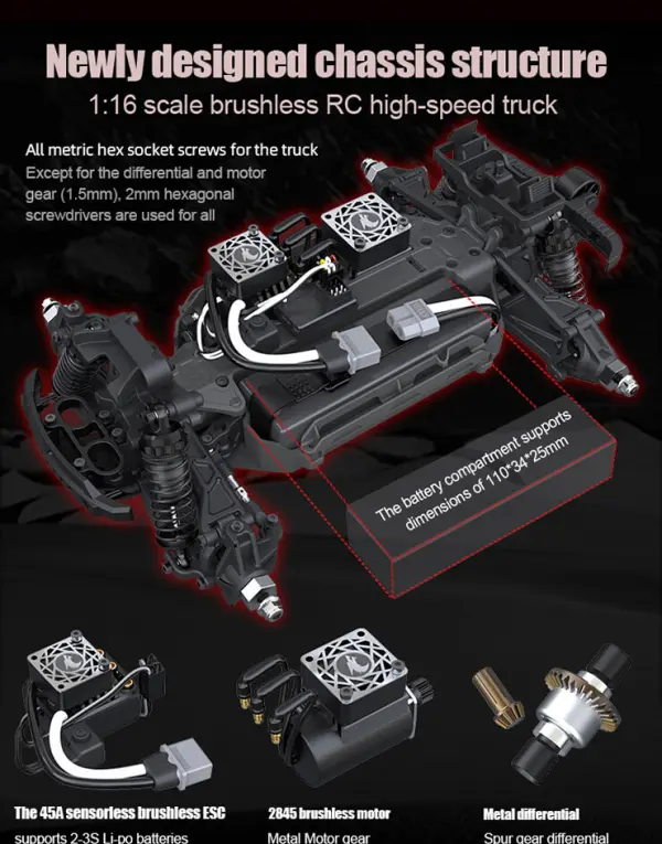 UDI Snowclaw MT Brushless Pro Red - RTR &mdash; image 6 of 14
