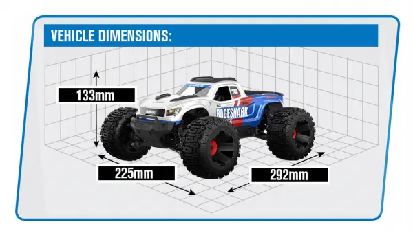 UDI Rageshark MT 1:16 Brushed RTR - Blue — image 3 of 20
