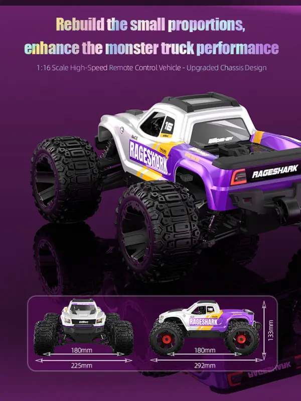UDI Rageshark MT 1:16 Brushed RTR - Blue — image 9 of 20