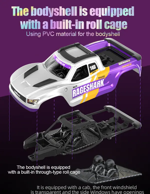 UDI Rageshark MT 1:16 Brushed RTR - Blue — image 20 of 20
