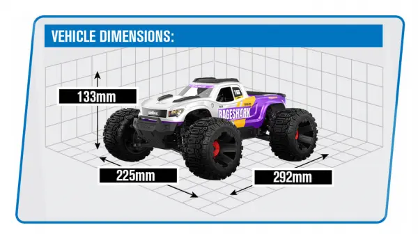 UDI Rageshark MT 1:16 Brushed RTR - Purple &mdash; image 5 of 20